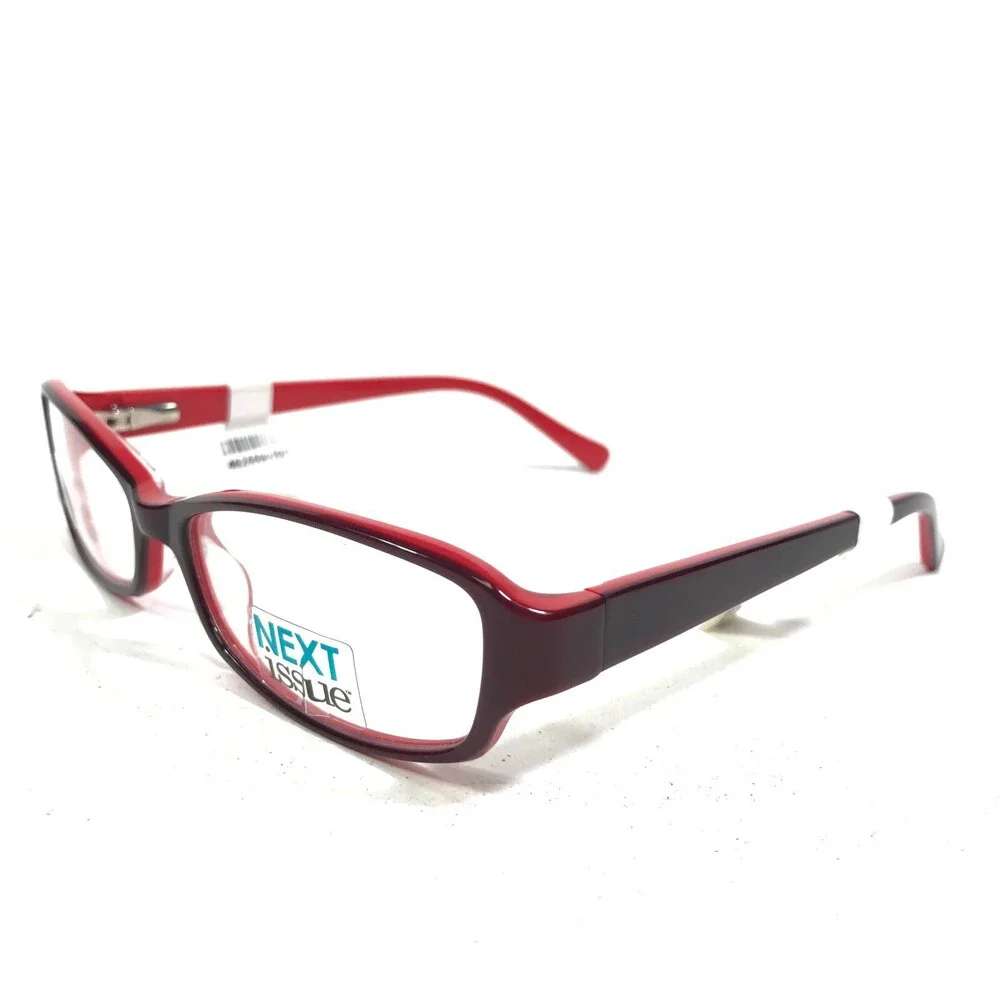 Next Issue AN 184 COL 30 Eyeglasses Frames Red Rectangular Full Rim 52-15-130